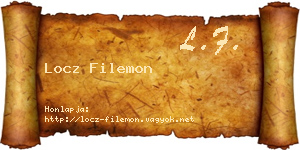 Locz Filemon névjegykártya